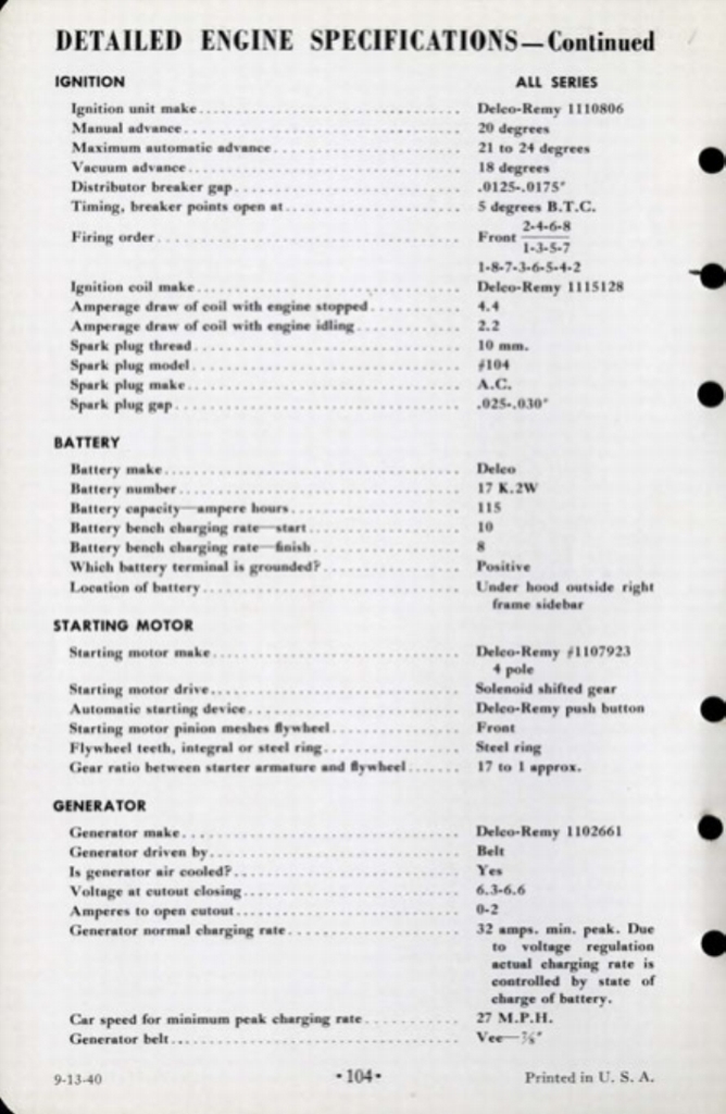 1941 Cadillac Salesmans Data Book Page 64